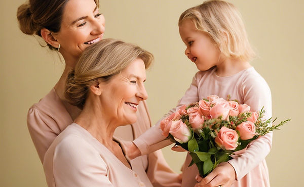 Three generations celebrating Mother's Day
