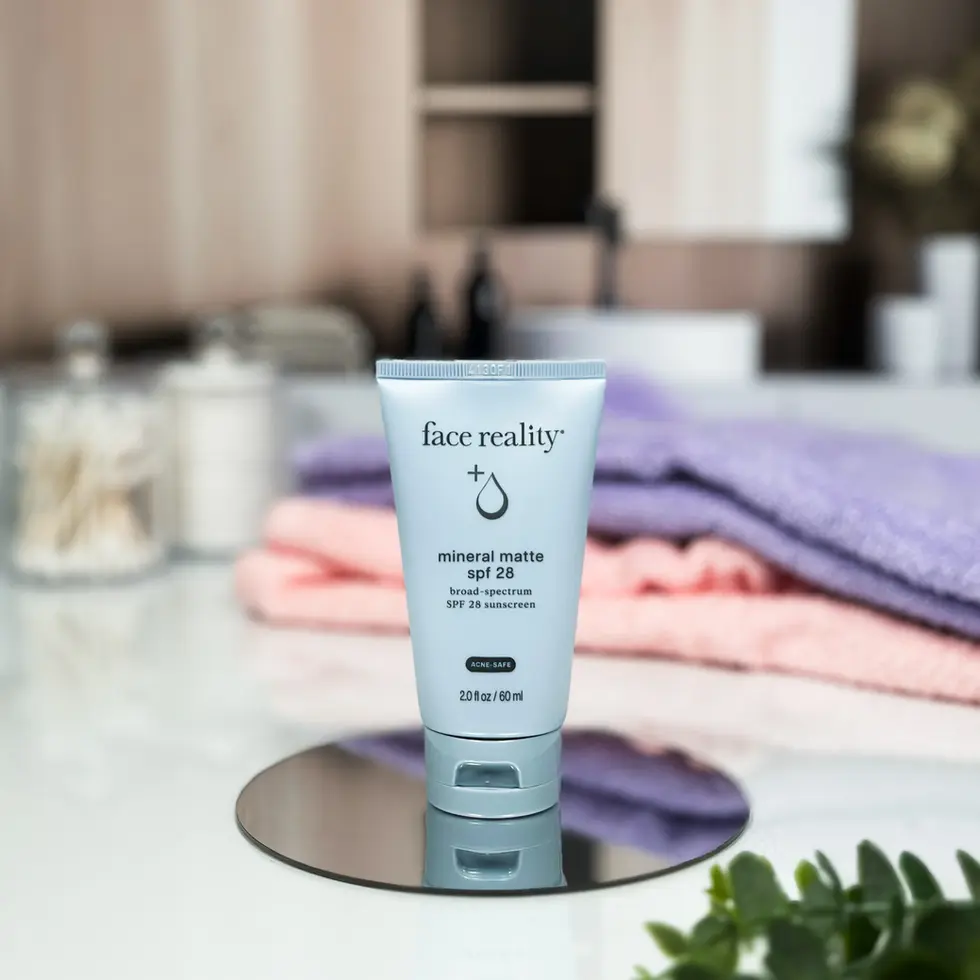 Mineral Matte SPF28, 2 oz lightweight, noncomedogenic sunscreen with zinc oxide for UV protection, Transcendence Skin