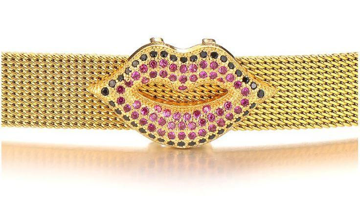 Thumbnail: Colored Stones Lips Charm