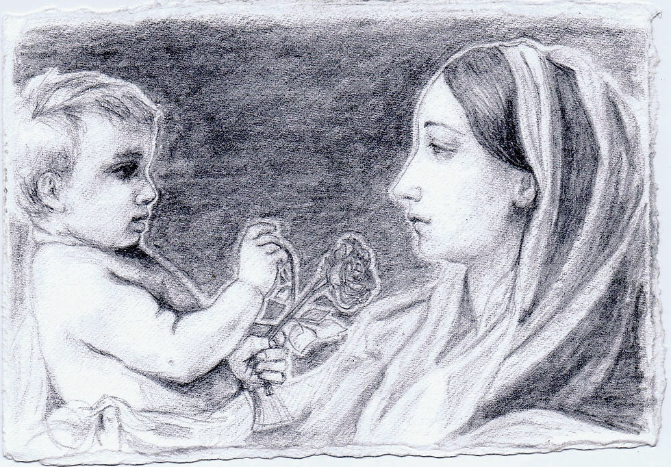 mary and jesus drawing