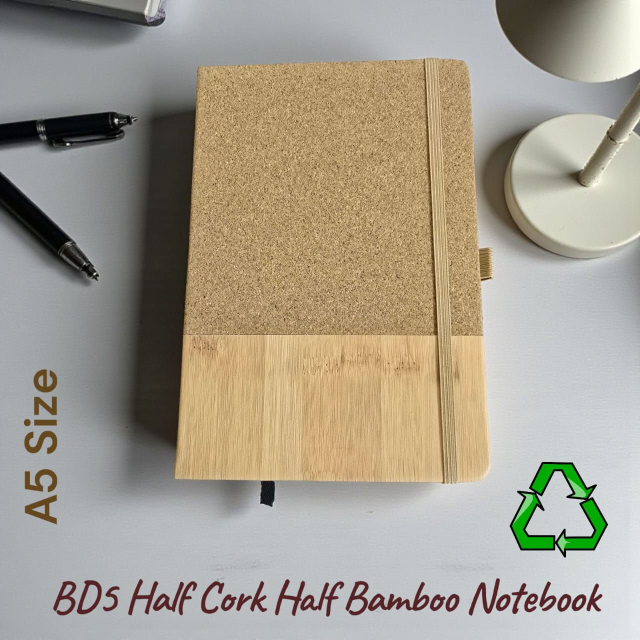 HALF BAMBOO HALF CORK BD5 A5 NOTEBOOK