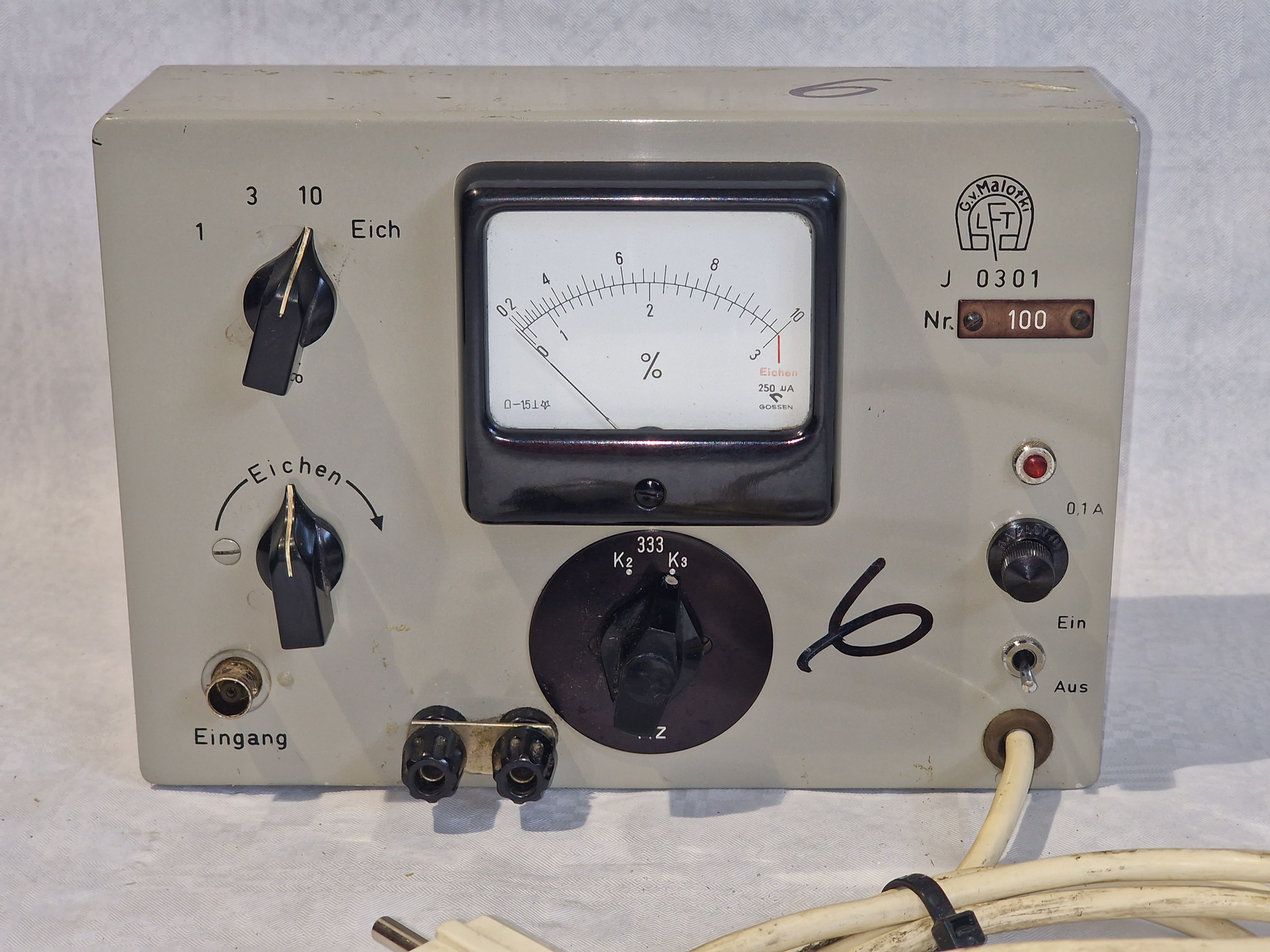 LFT Malotki J 0301 Klirrfaktor-Messgerät, Labor für Tonfrequenz, Telefunken