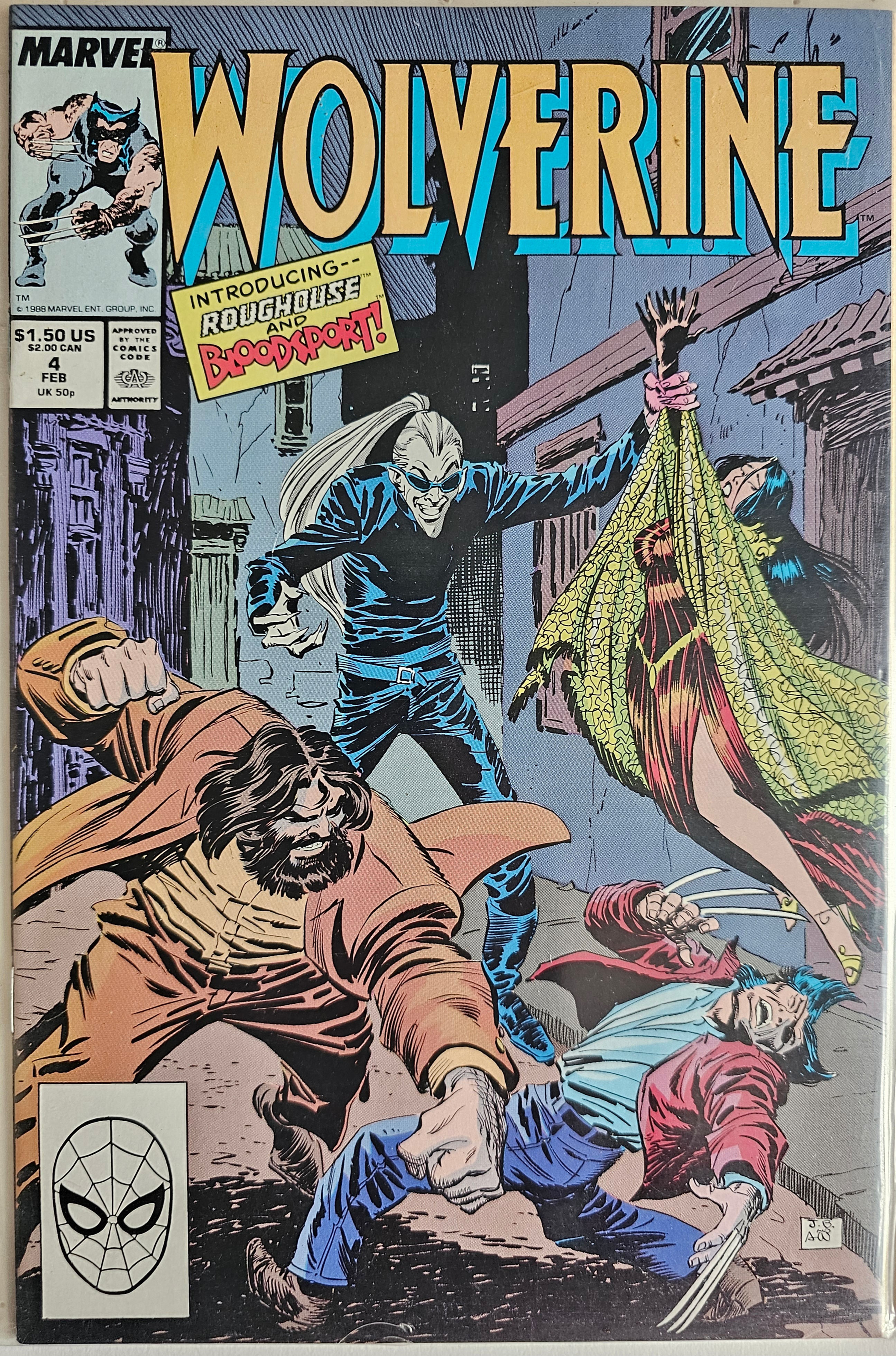Wolverine #4 (02/1989) - 1st Bloodsport (Bloodscream) & Roughhouse. VF/NM