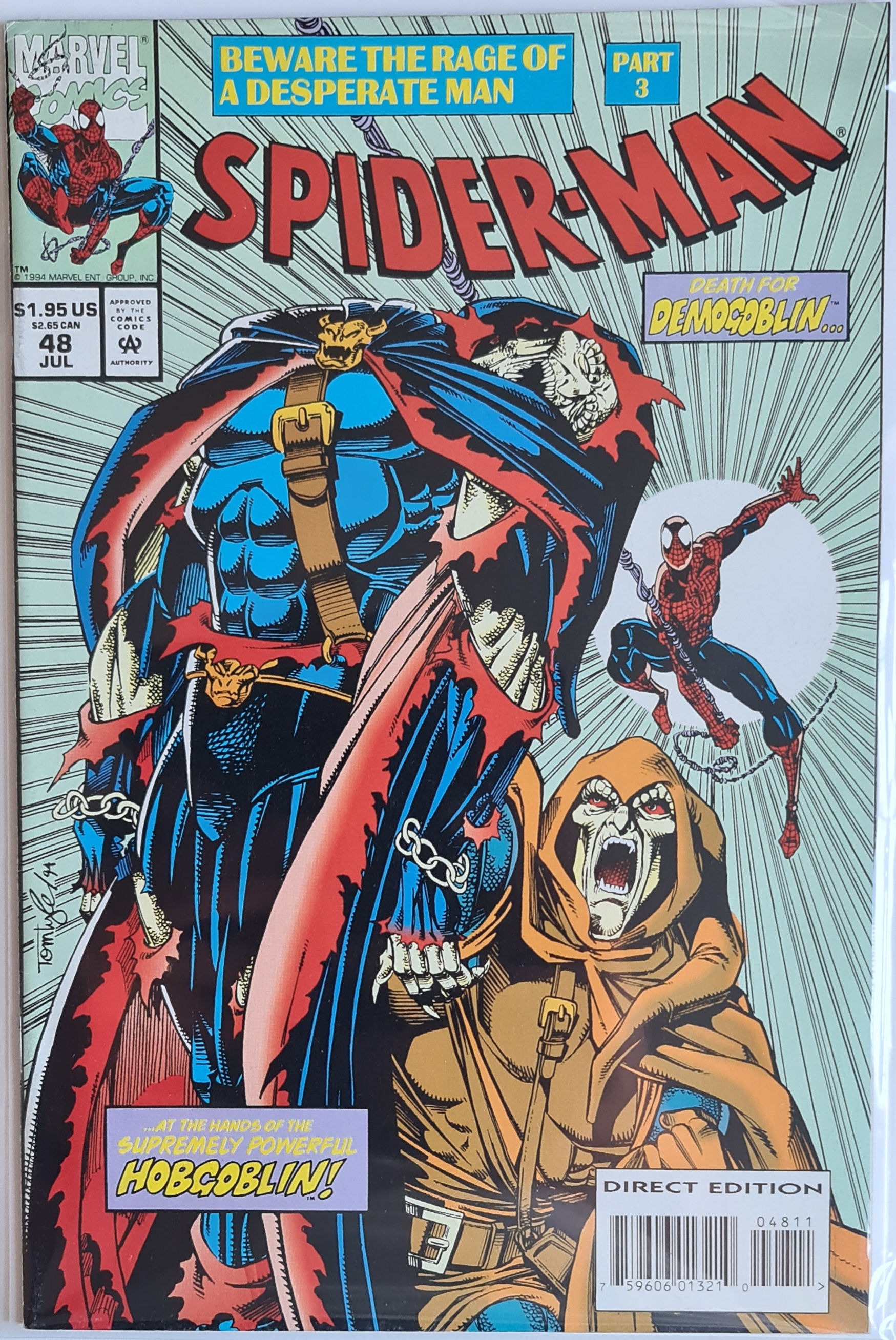 Spider-Man #48 (03/1989) Direct Edition - Polybag Metallic Ink - VF+ - Marvel