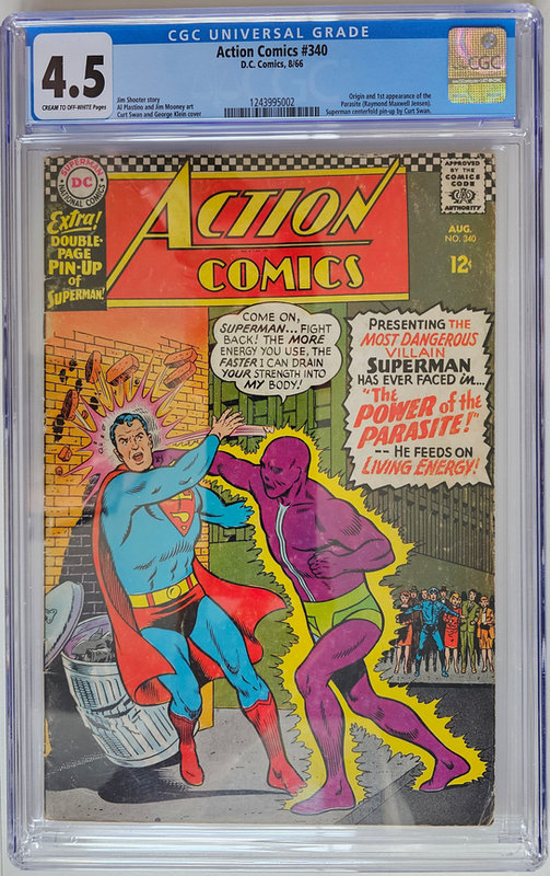 Action Comics #340 (08/1966) - Origin and 1st appearance of Parasite CGC 4.5