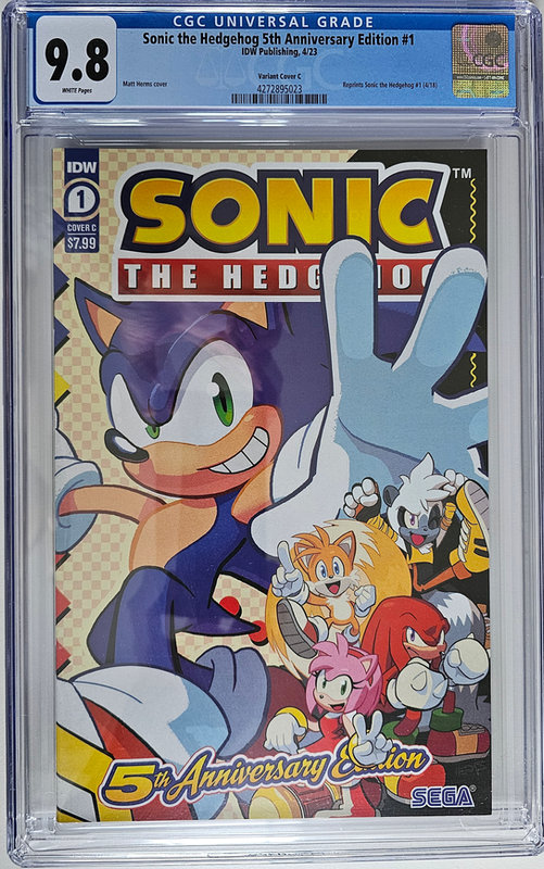 Sonic The Hedgehog #1 (04/2023) - 5th Anniversary Yardley Variant CGC 9.8 - IDW