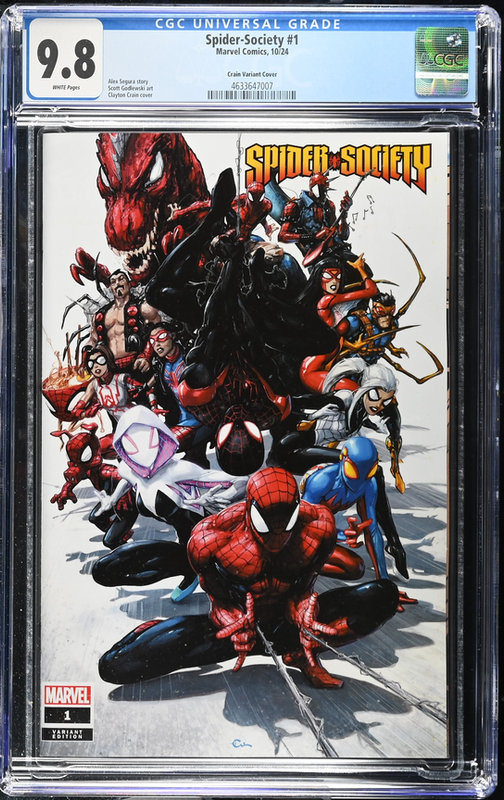 Spider-Society #1 (10/2024) - Clayton Crain Exclusive Var - Ltd to 919 CGC 9.8