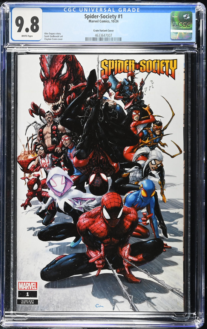 Spider-Society #1 (10/2024) - Clayton Crain Exclusive Var - Ltd to 919 CGC 9.8