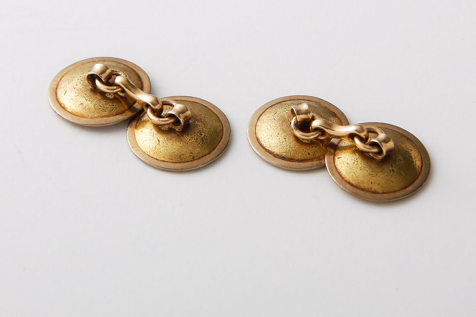 Thumbnail: Antique Double Sided Circular Engraved Cufflinks