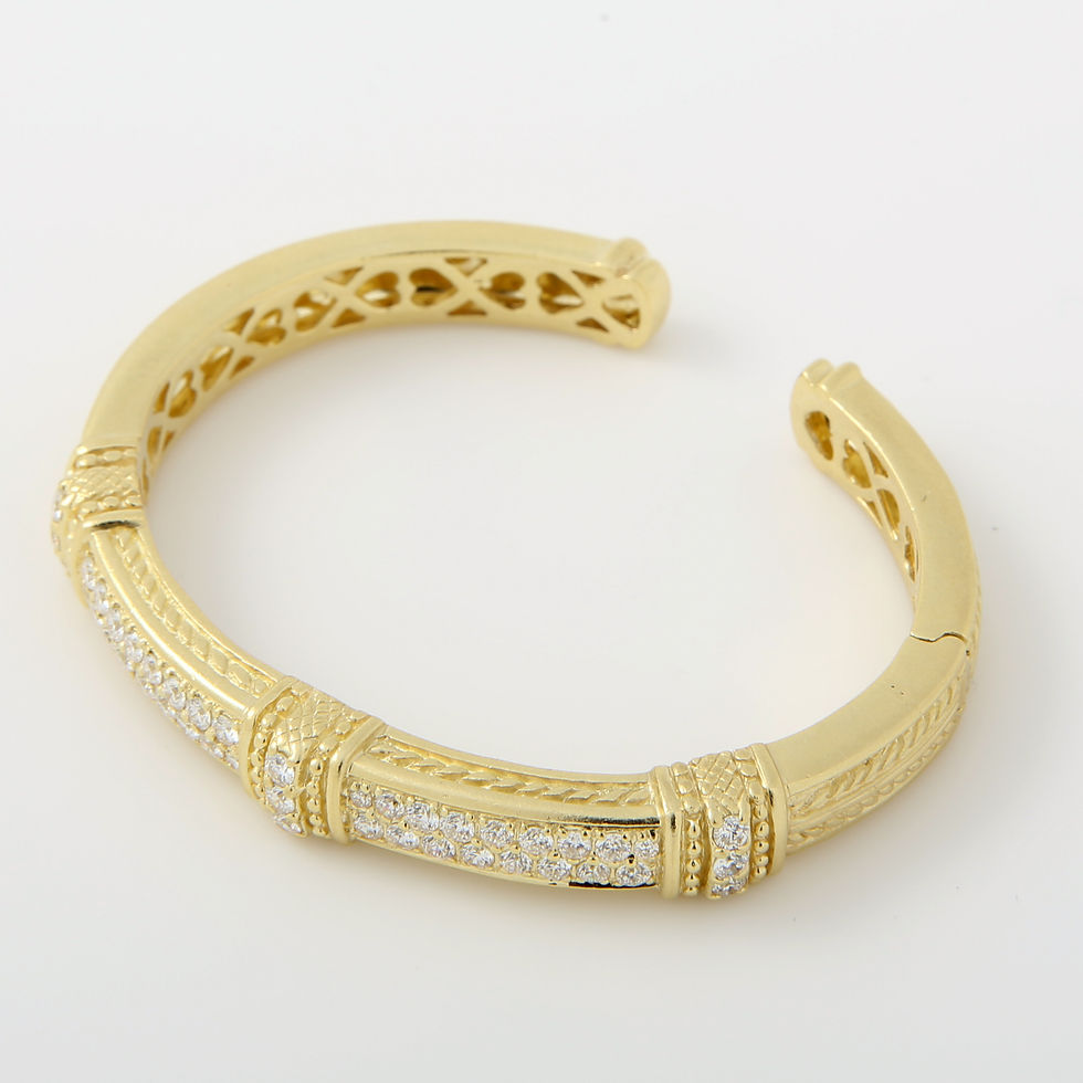 Thumbnail: Judith Ripka 18K Yellow Gold Pia Cuff Bracelet with Diamonds
