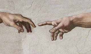 God and Adam's fingers on the Cistine Chapel ceiling