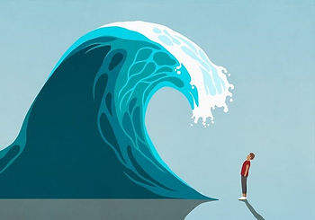 Giant cresting blue wave about to crash down on man leaning back
https://www.scientificamerican.com/article/feeling-overwhelmed-by-the-news-heres-how-to-protect-your-mental-health/