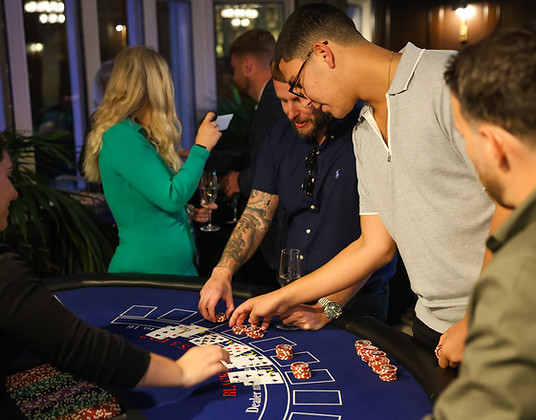Corporate event guests enjoying Blackjack