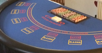 Caribbean Stud Poker table at a wedding reception