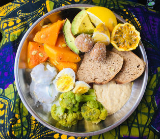 Plate of delicious, wholesome and handmade food
