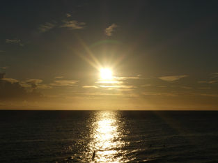 Glorious sunset overlooking the ocean