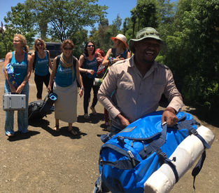 Kabisa Experience travel participants welcomed by their guide Anderson in Tanzania