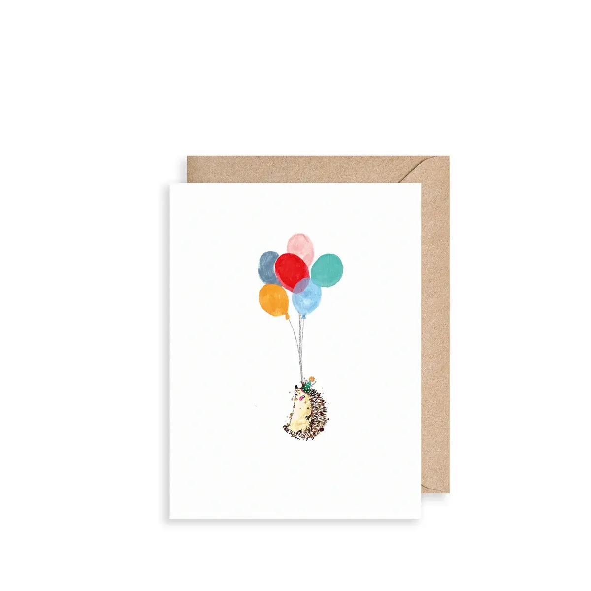 Louise Mulgrew Greetings Card - Hedgehog and Balloons