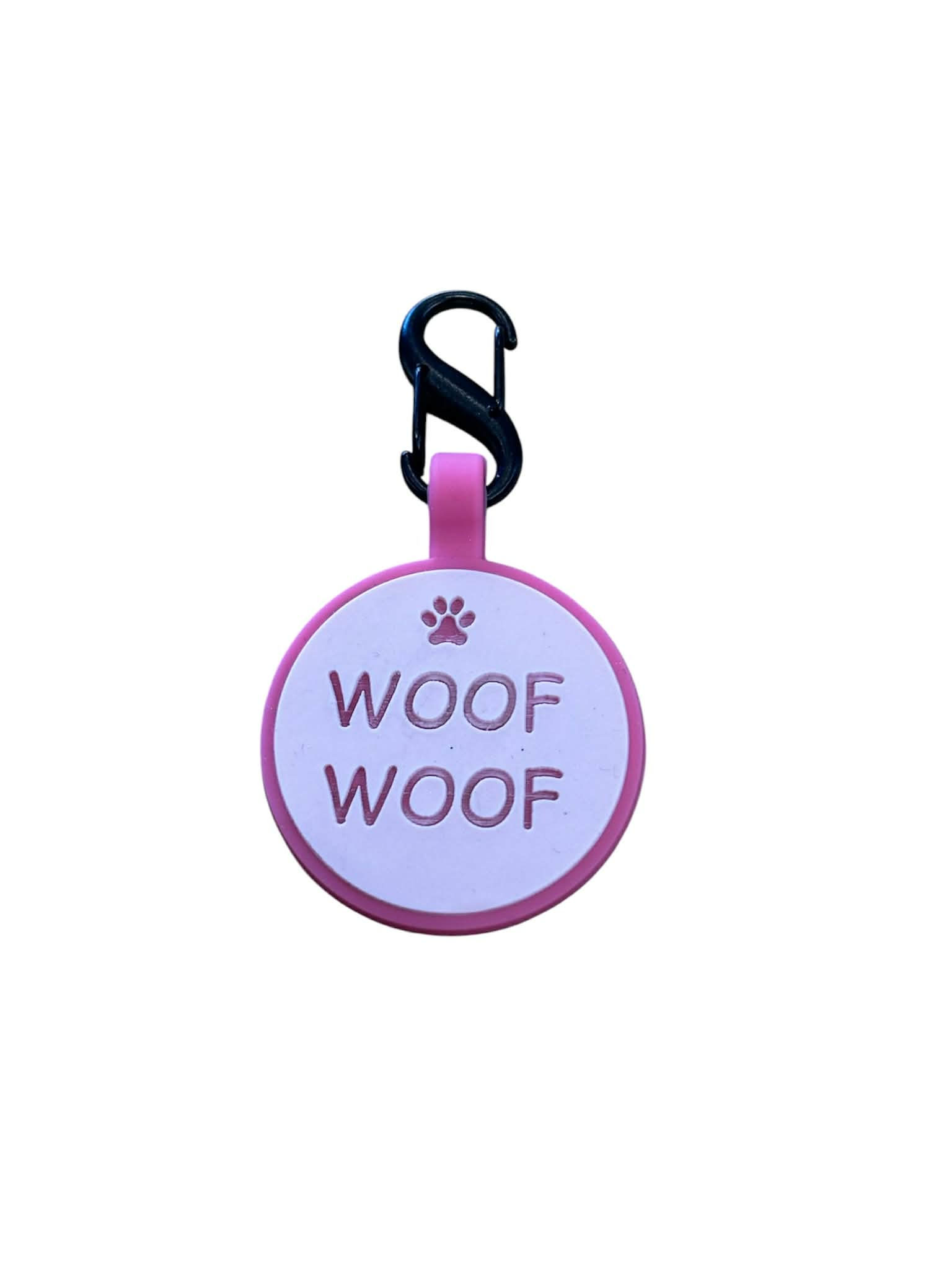 Round Silicone Pet Tag - Pink/Pink - 2 Sizes