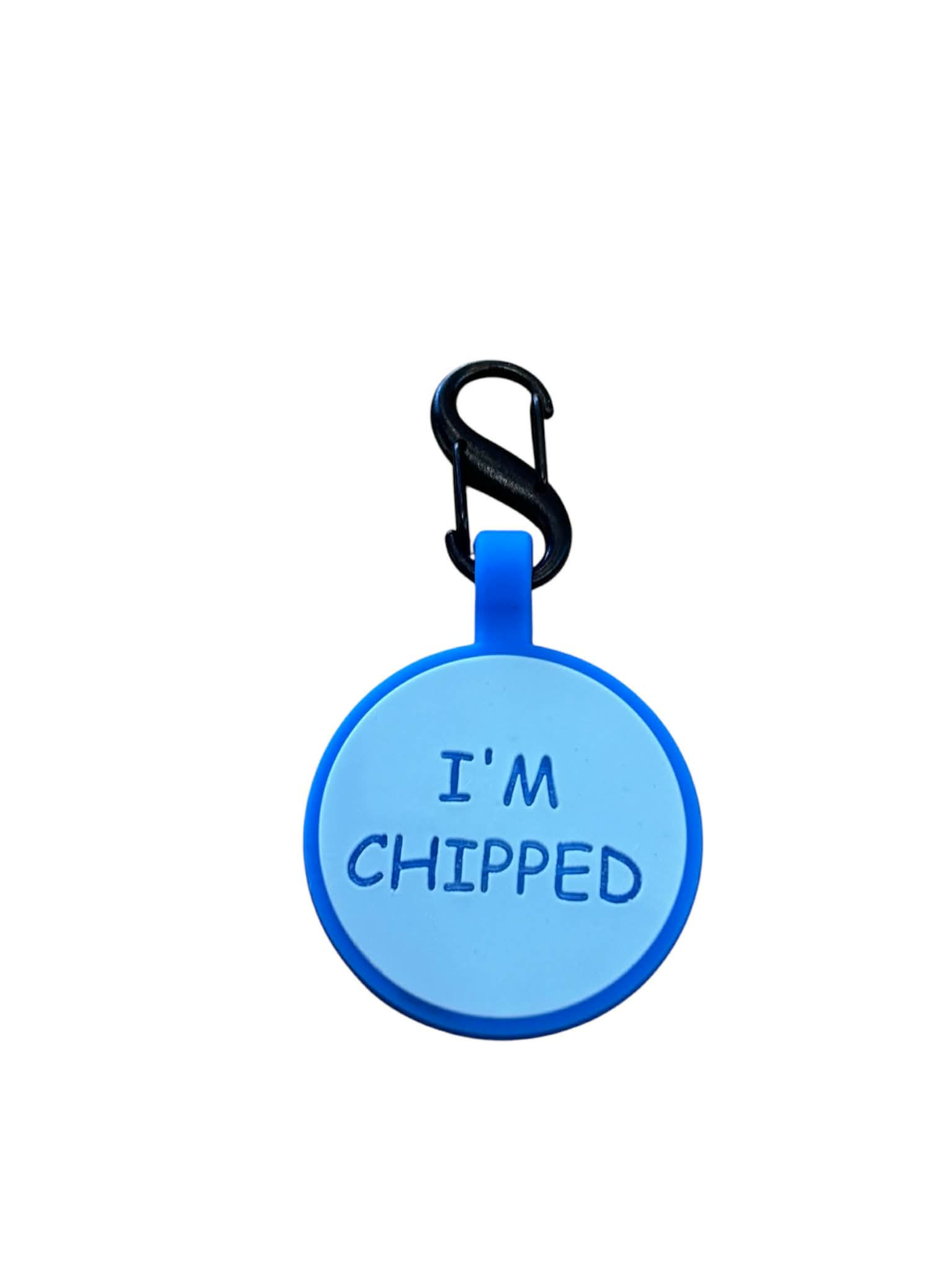 Round Silicone Pet Tag - Blue/Blue - 2 Sizes