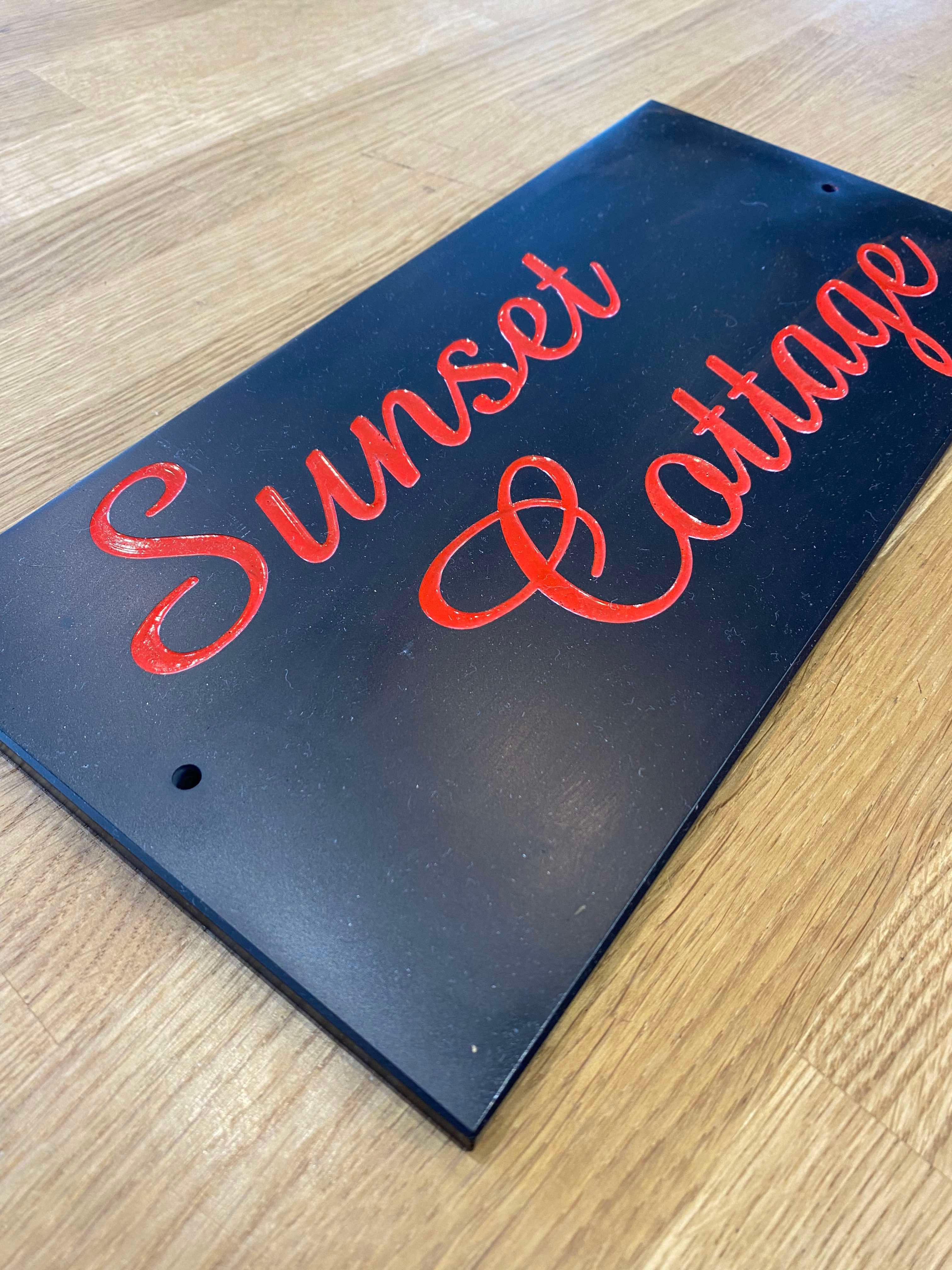 Slate House Sign 15cm x 30cm (no border)