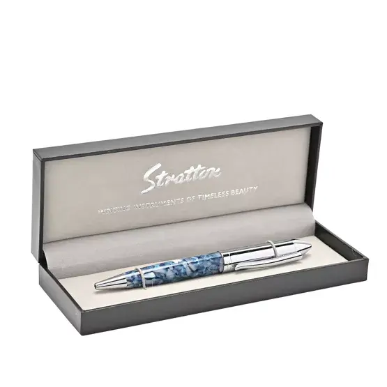 Stratton Ballpoint Pen - Blue and White