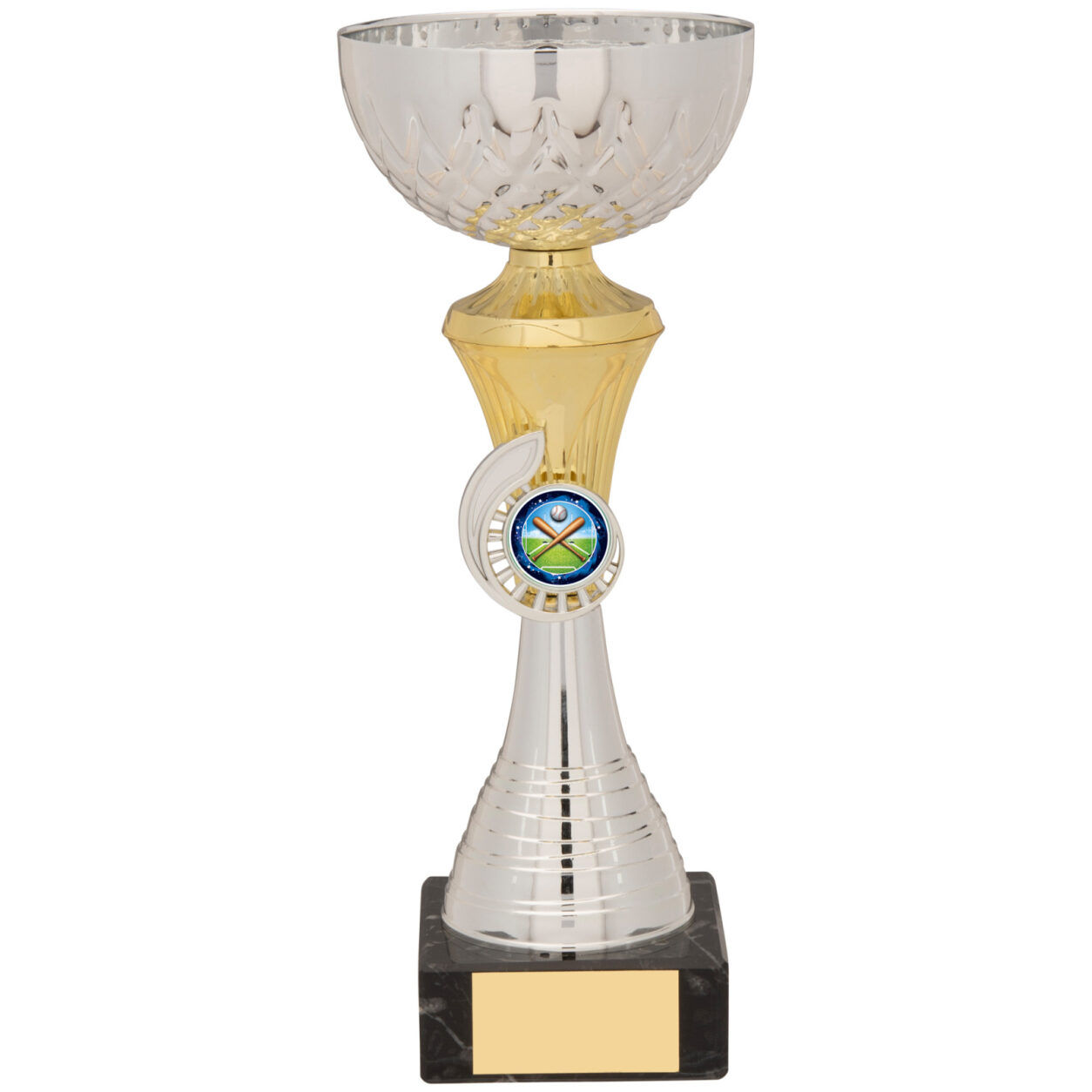 Budget Silver and Gold Cup with Black Base - A0342