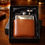 Thumbnail: 6oz Hip Flask in Faux Leather Pouch - Brown