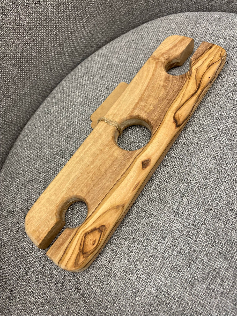 Thumbnail: Olive Wood Hand Crafted Glass Holder