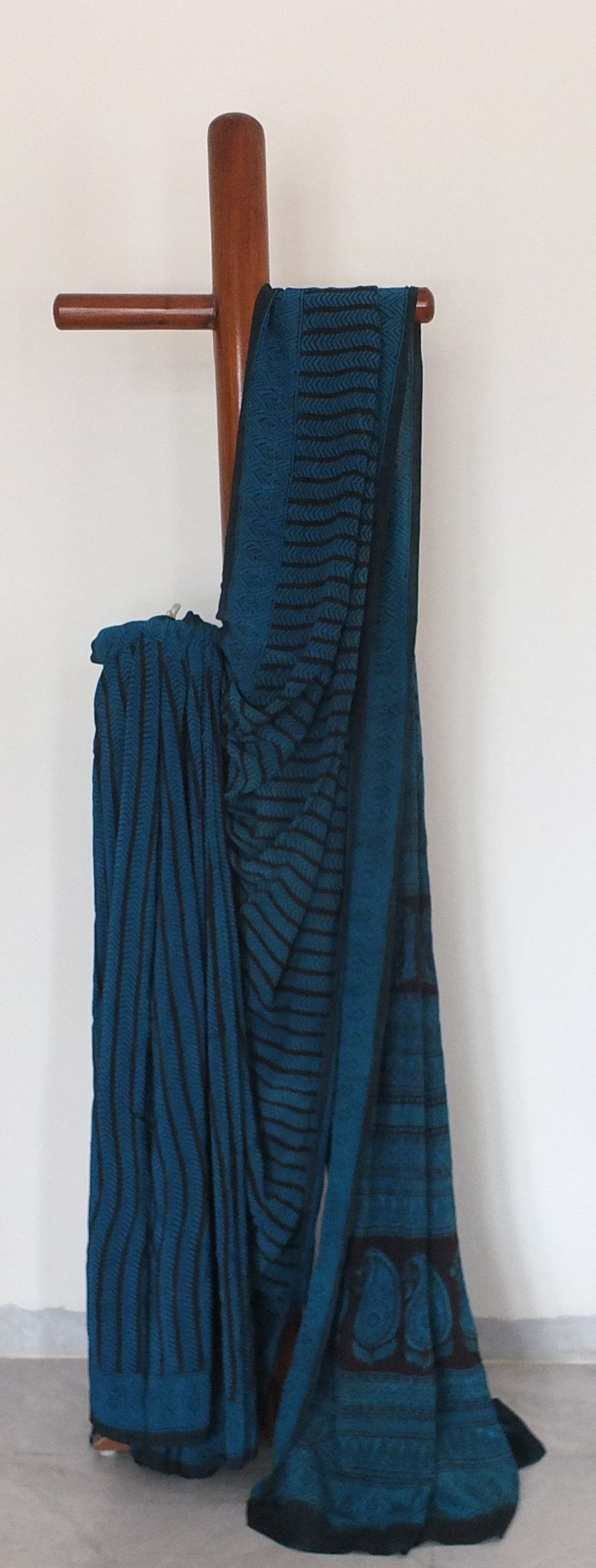 Evergreen | Bagh Crepe Silk Hand Block Printed saree