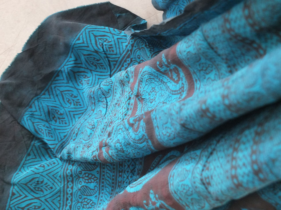 Thumbnail: Evergreen | Bagh Crepe Silk Hand Block Printed saree