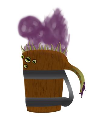 Digital Illustration Art Adobe Illustrator Photoshop Vector Shapes Fantasy Creature Monster Mimic Mug