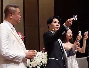 wedding ceremony magic performance at Tokyo Kaikan by magician Taishi Ukai