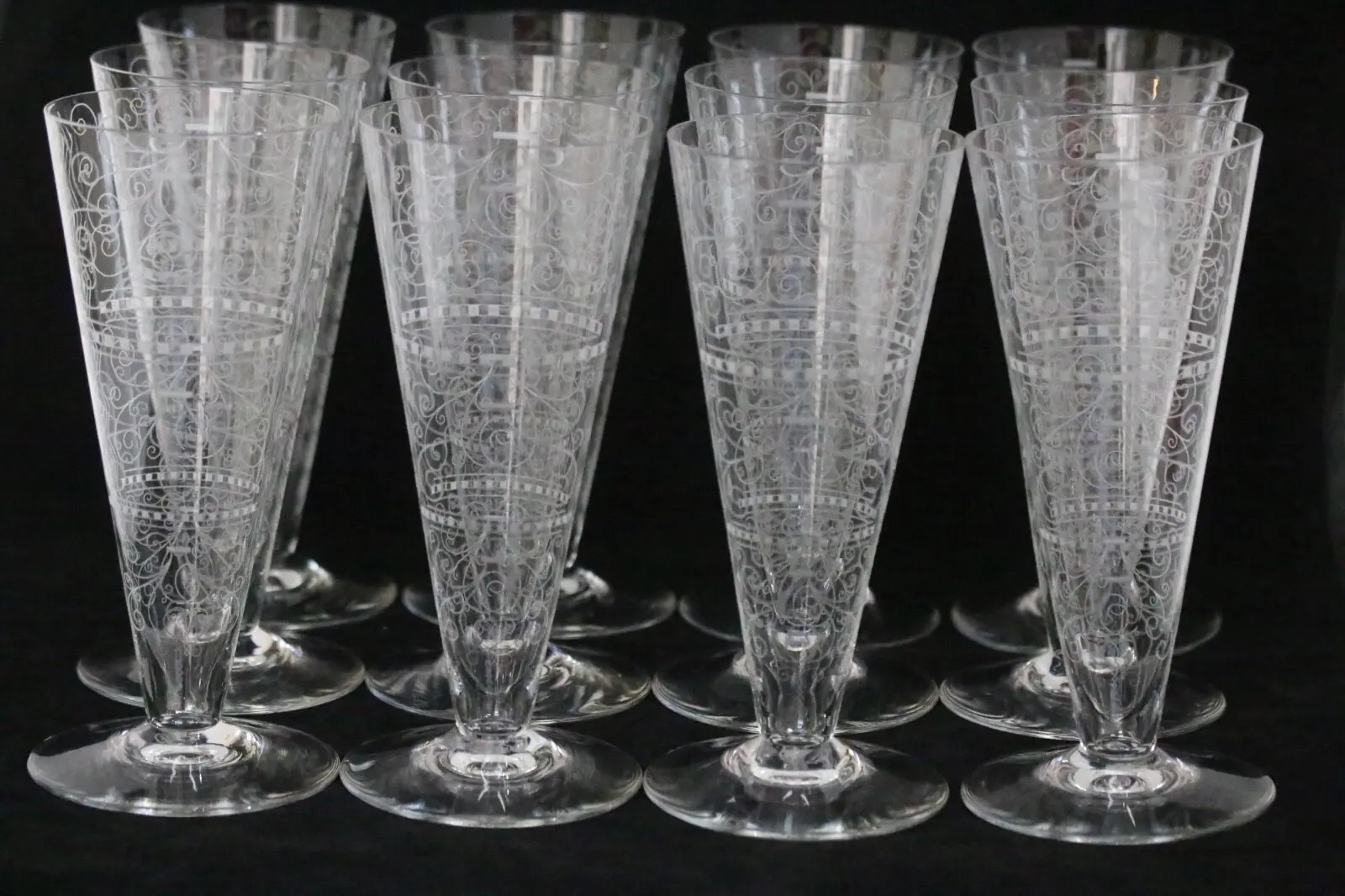 Baccarat Lido Crystal Champagne Flute Set Of 12