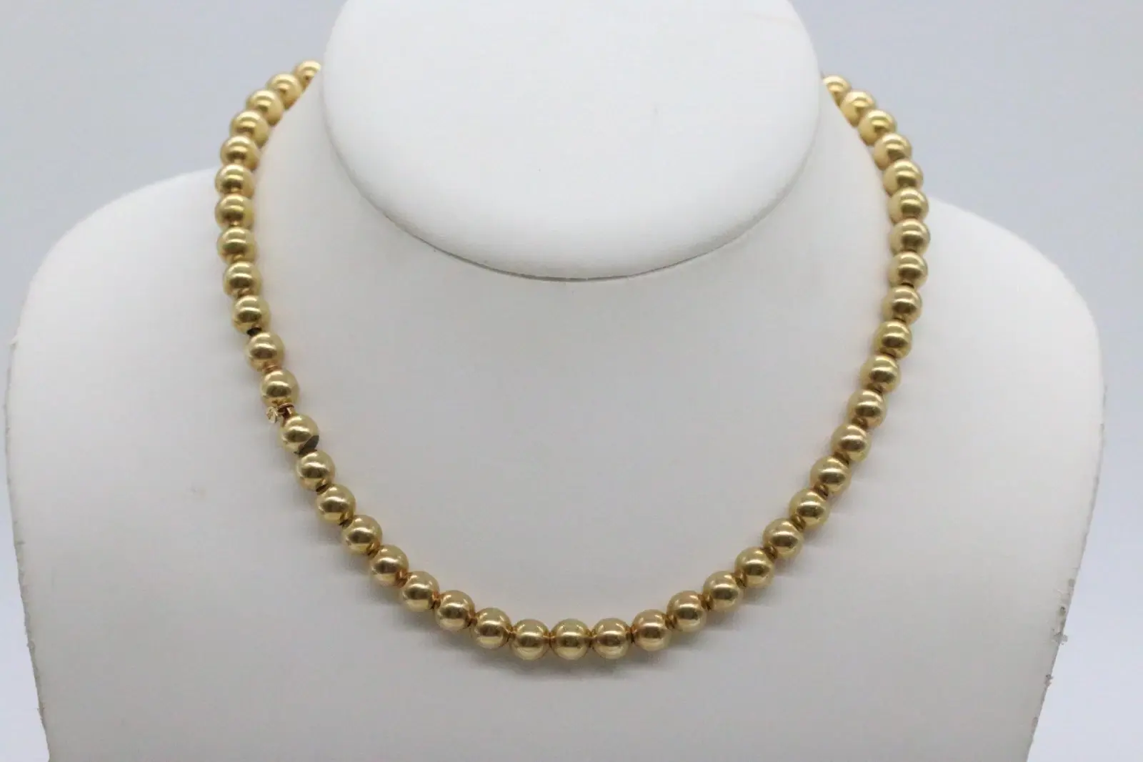 14K Yellow Gold Bead Necklace