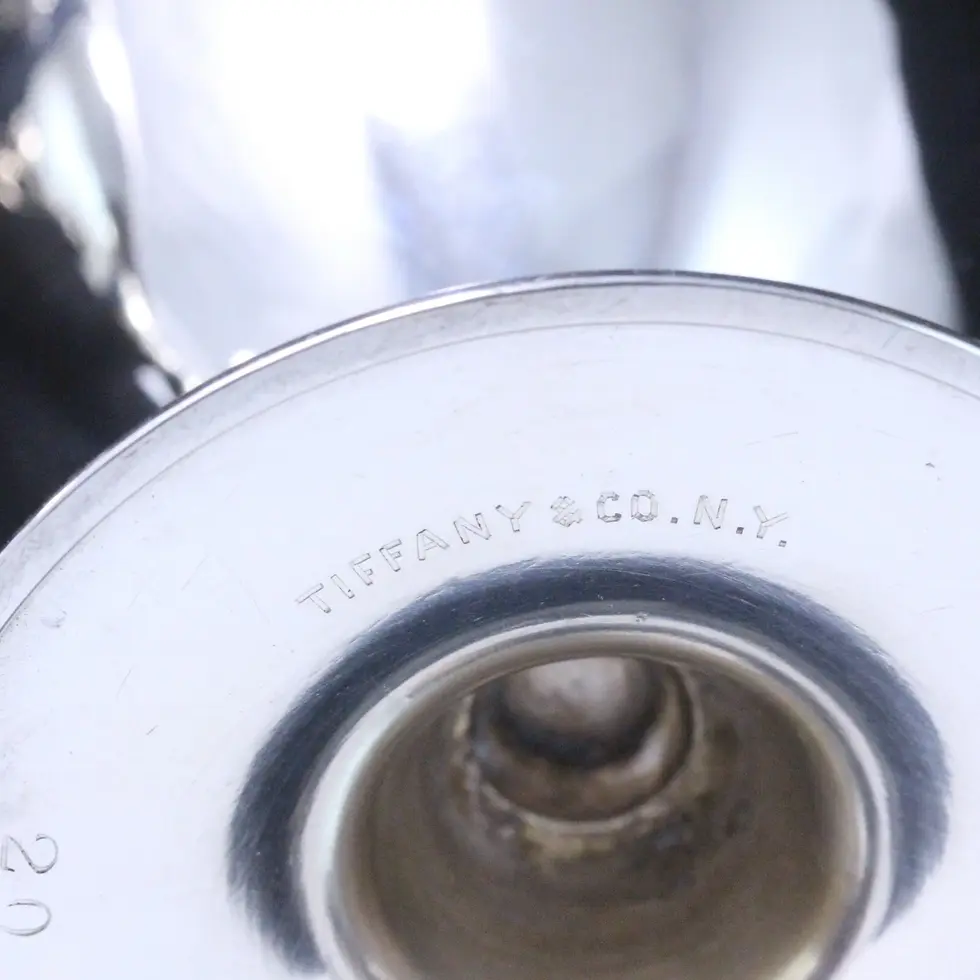 Thumbnail: Tiffany & Co Sterling Silver Creamer & Handled Sugar Bowl Basket Set