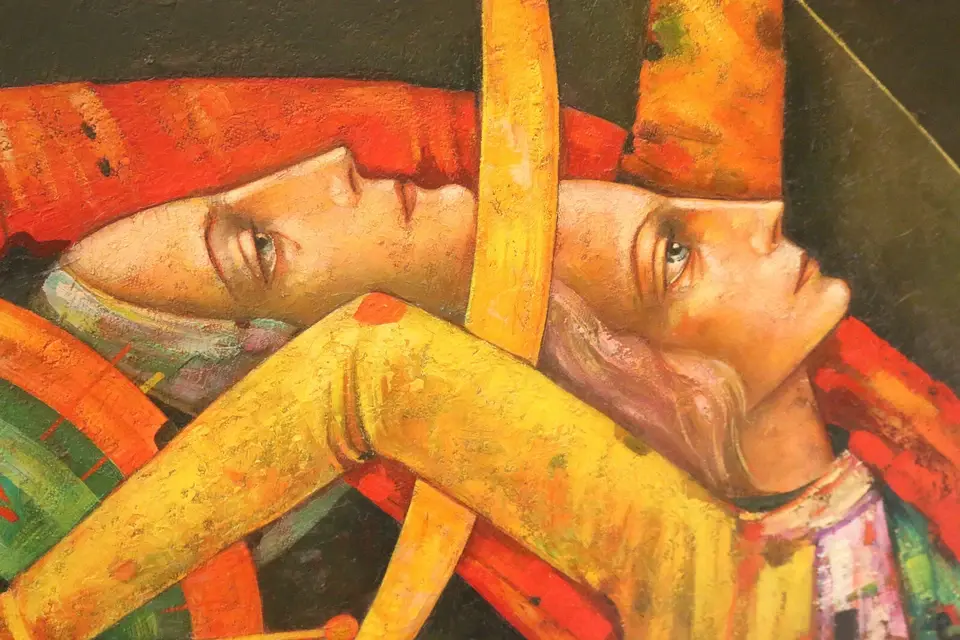 Thumbnail: Mihail Aleksandrov Colorful Jester Oil Painting