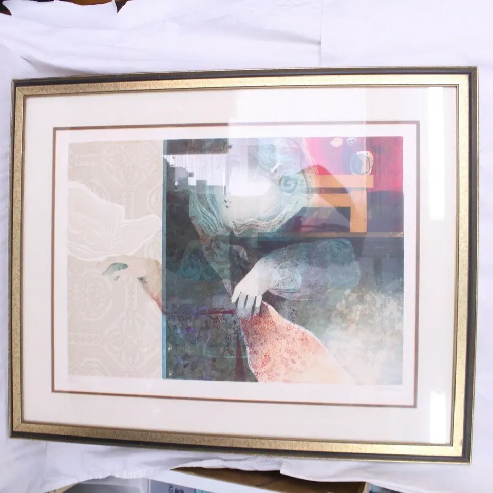 Thumbnail: Sunol Alvar Lithograph "La Caresse" Signed Numbered 186/275 Spanish Artist