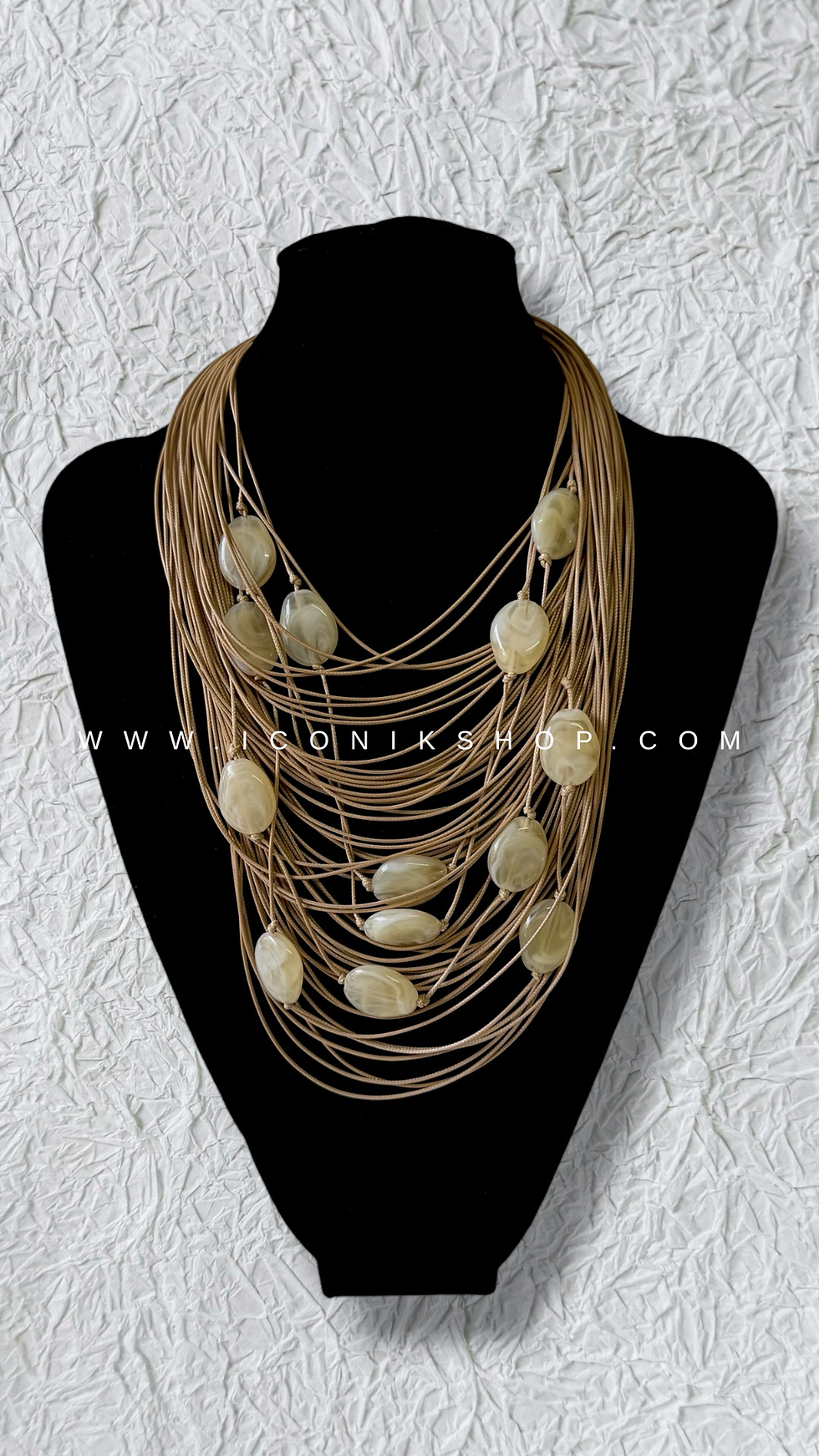 Miniatura: COLLAR MULTITIRAS CON PIEDRAS