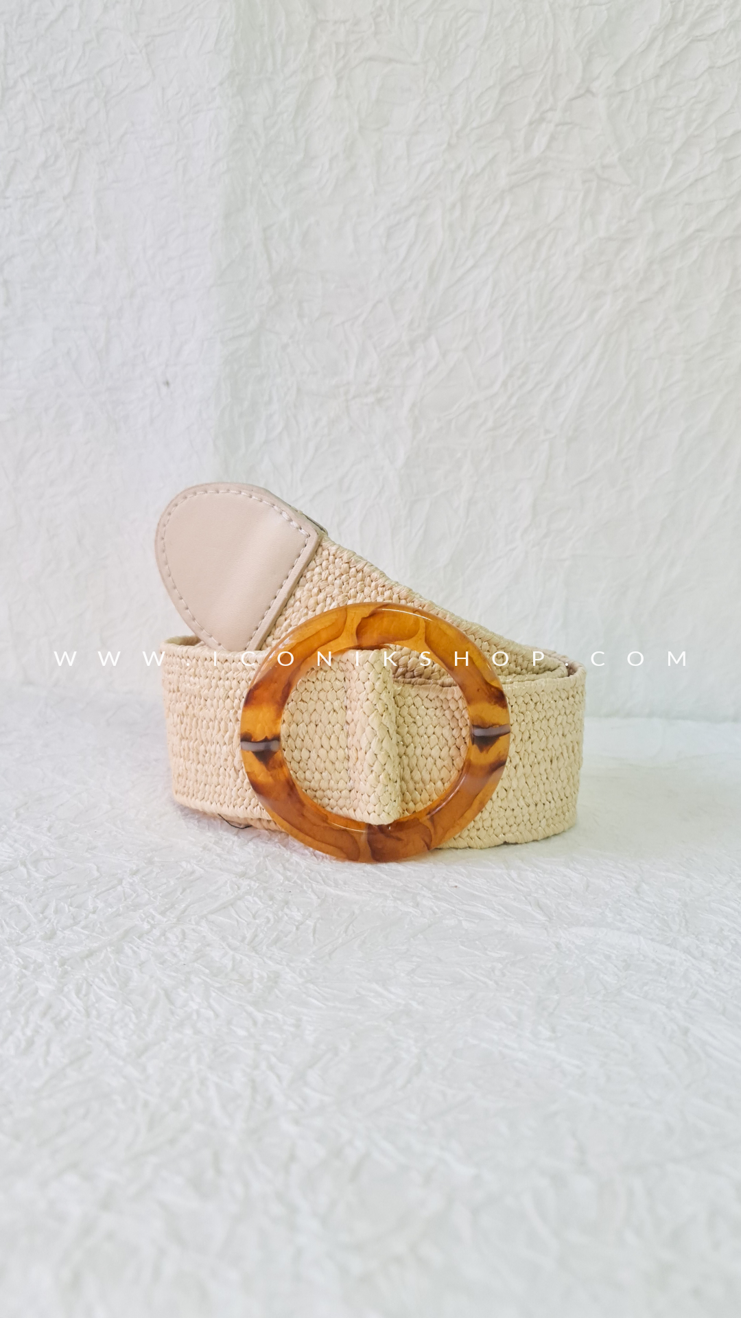 FAJA DE RAFIA CON HEBILLA CAREY CIRCULAR