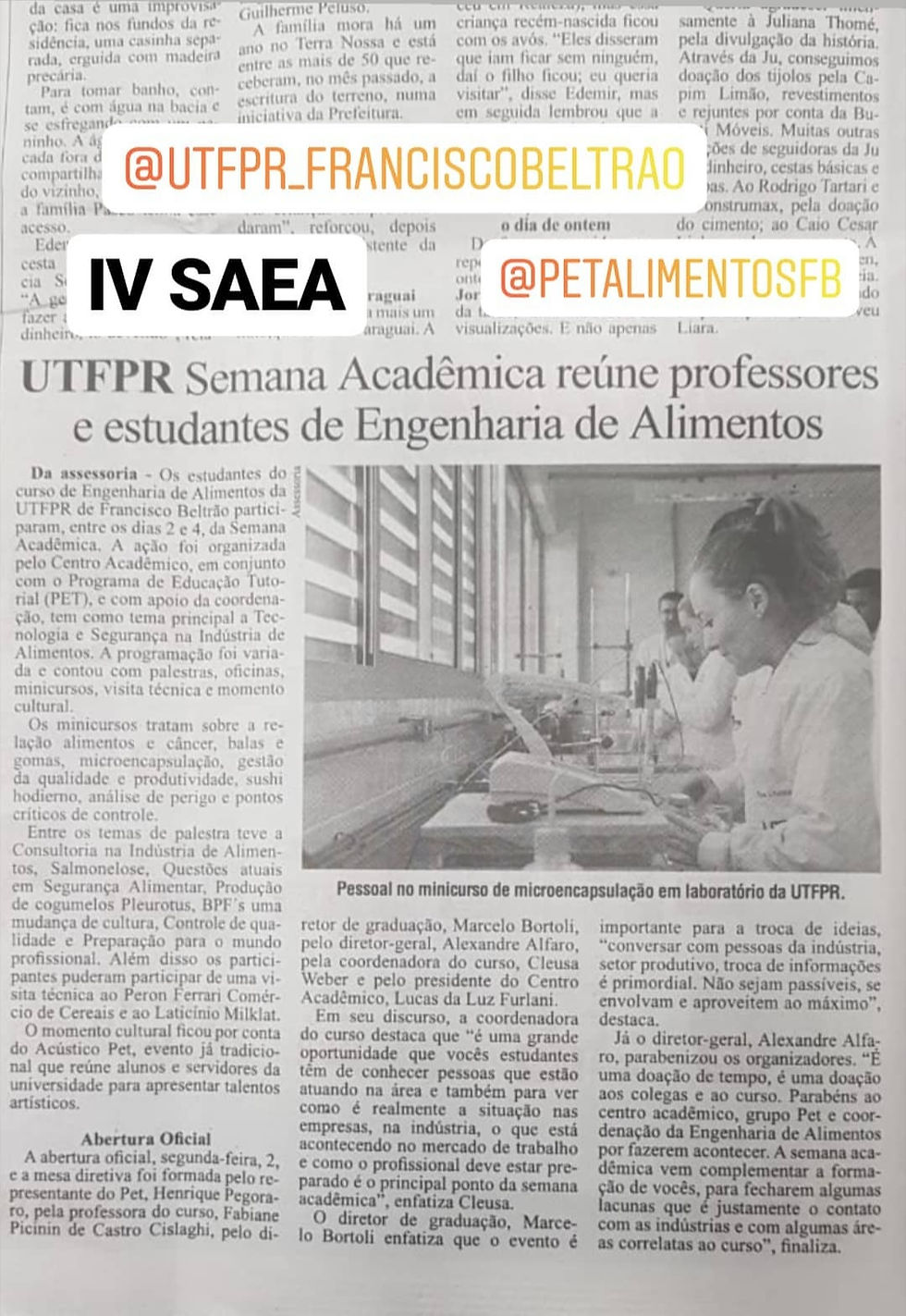 Reportagem sobre SAEA
