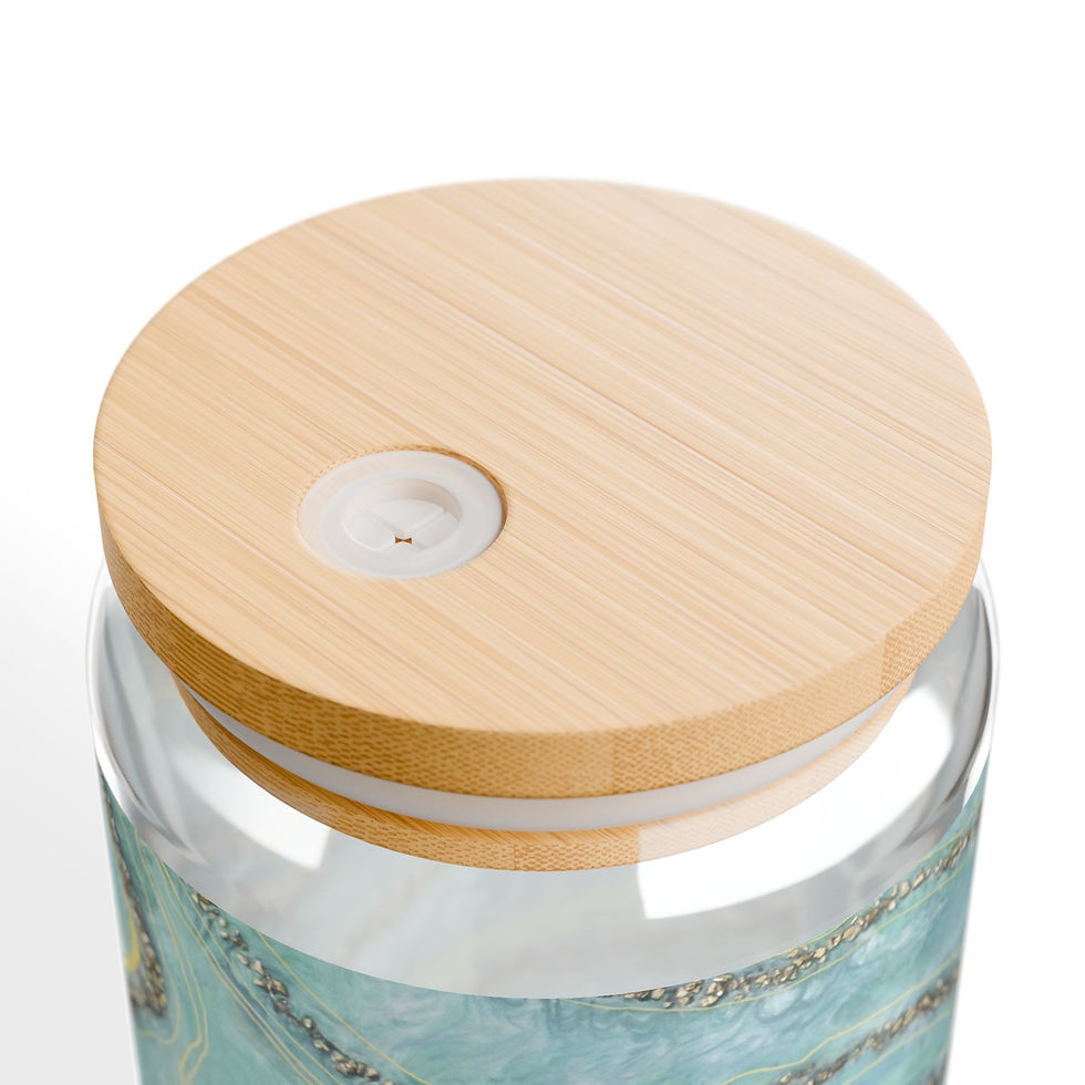 Thumbnail: Sipper Glass, with Glass Straw - Serene River