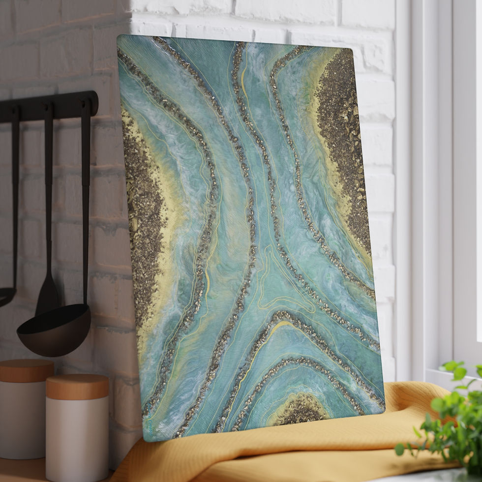 Thumbnail: Glass Cutting Board, Kitchen Decor - Serene River