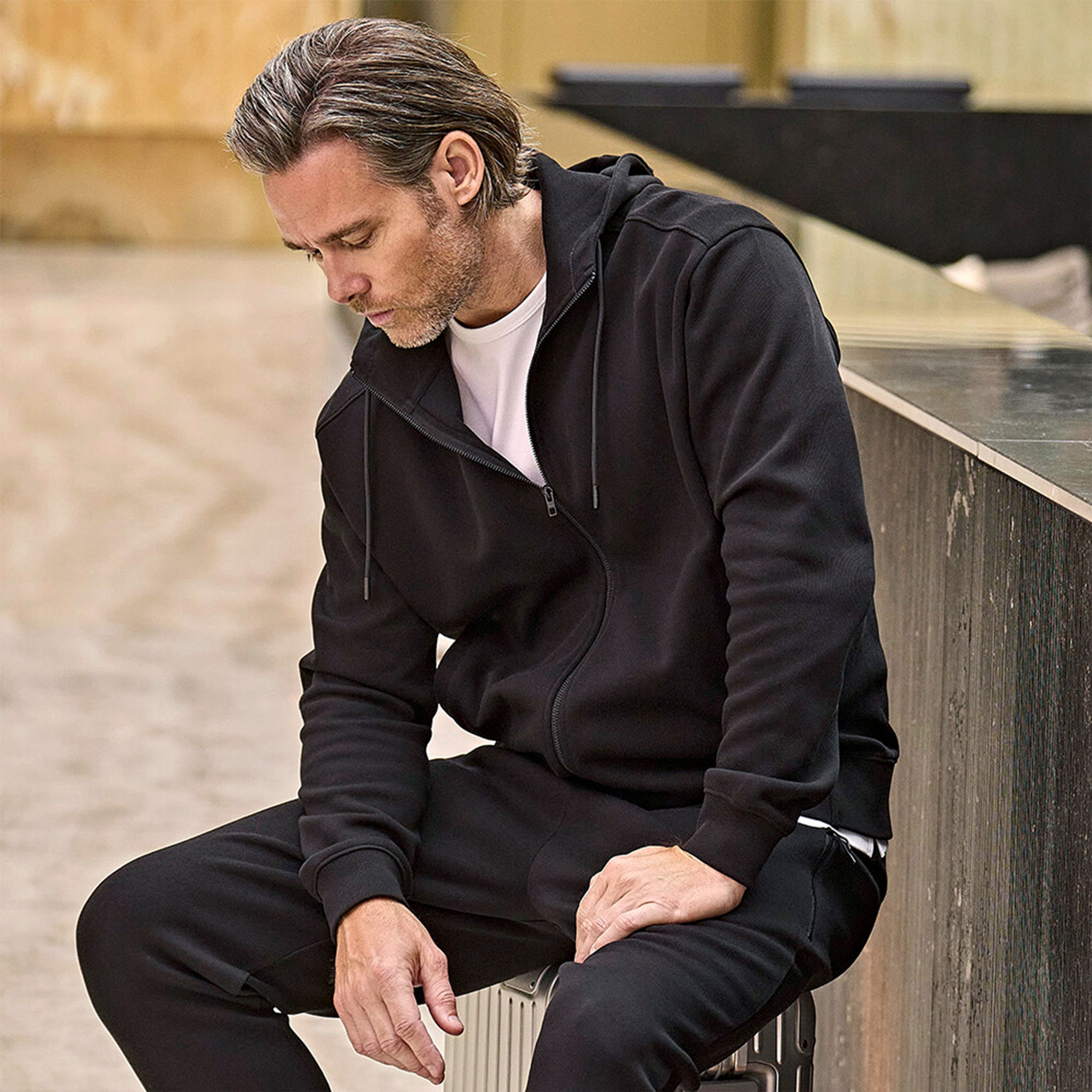 Tee Jays Ribbed Interlock Hooded Full Zip