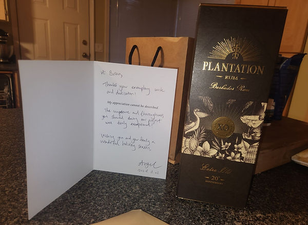 Client Appreciation Card and Wine Bottle