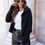 Thumbnail: Zipper Zip Up Sweatshirt Half Sleeve Solid Women Casual Jacket