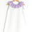 Thumbnail: Girls White Bow Back Dress with Lavender Ruffle, Handmade Social occasions Dress