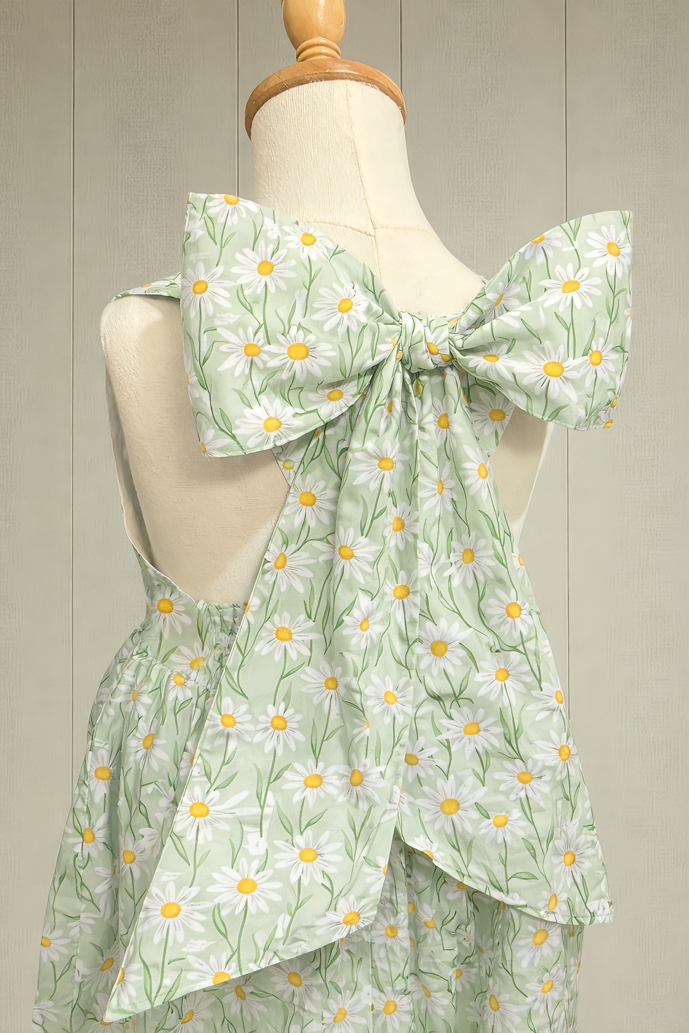 Thumbnail: Hand made Daisy Girls Dress | Crease-resistant Cotton | Back Bow with Pockets