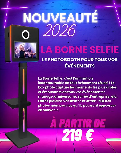La Borne Selfie, c’est l’animation incontournable de tout événement réussi ! La box photo 