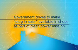 UK government plug-in solar announcement